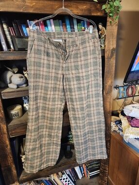 American Eagle Outfitters Tan Plaid Womens Pants